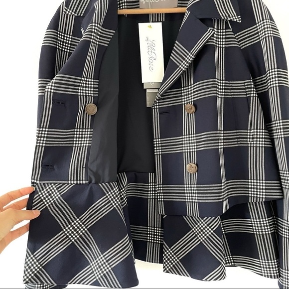 Lela Rose Plaid Stretch Wool Jacket & Pants Set - Picture 14 of 16